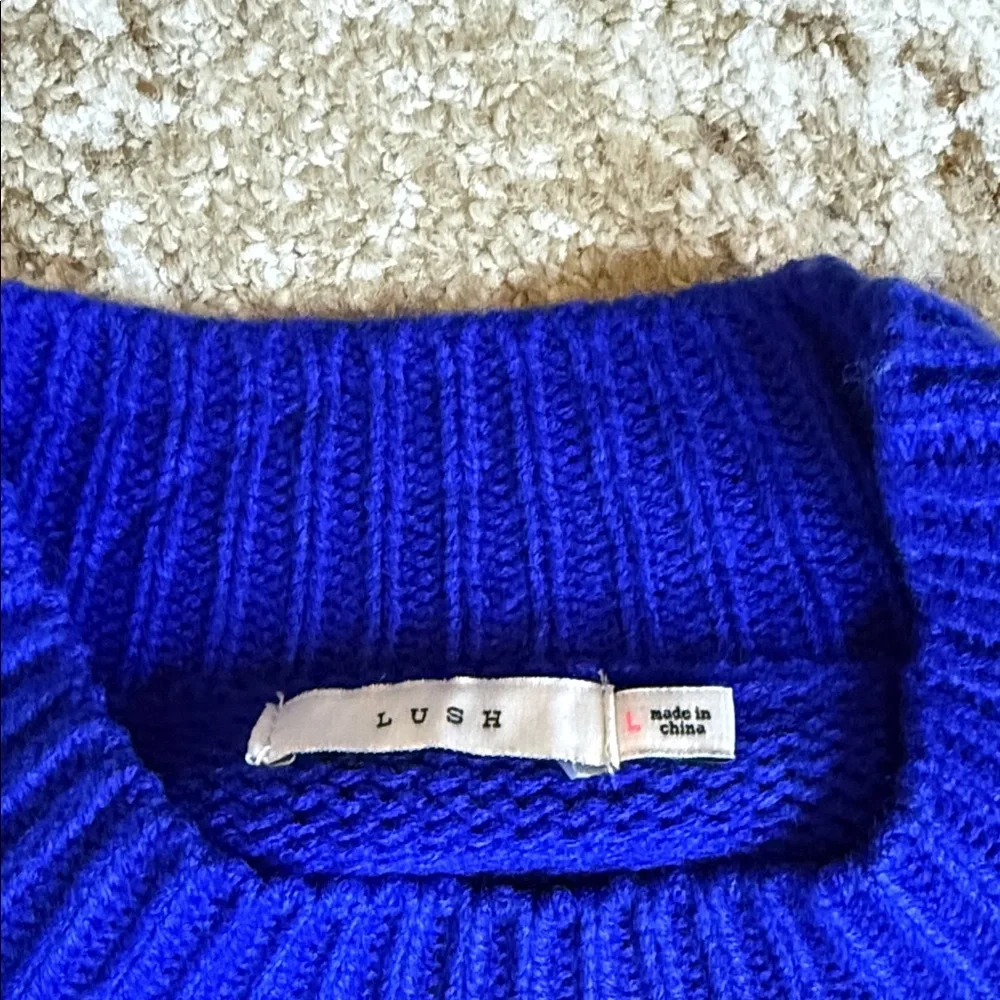 Lush Royal Blue Knit Sweater - Picture 2 of 4